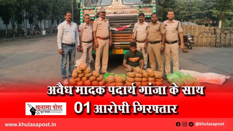 अवैध मादक पदार्थ गांजा के साथ 01 आरोपी गिरफ्तार